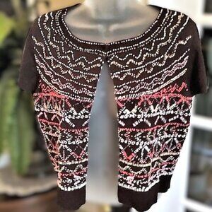 INC International Concepts Beaded Shrug Like New L